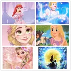 Алмазная вышивка Disney, Набор для вышивки крестиком в виде мультяшной русалки, принцессы, морской пейзаж, закат, облака, украшение для дома