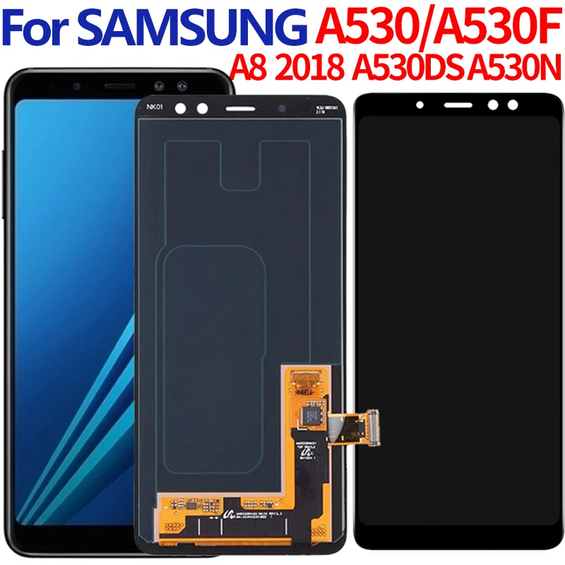 Оригинальный SUPER AMOLED для SAMSUNG Galaxy A8 2018 ЖК дисплей A530DS A530F SM сенсорный дигитайзер в