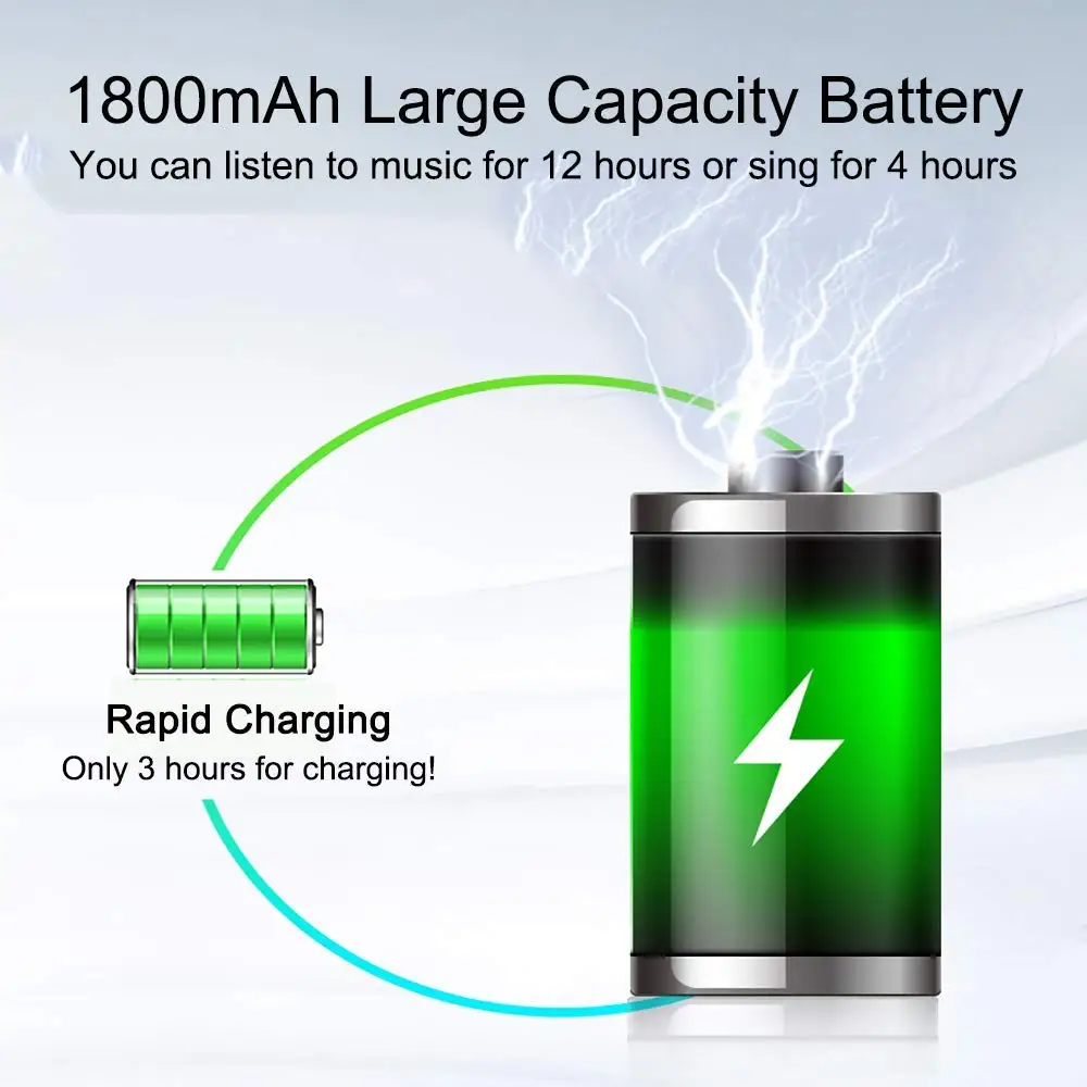 

BUFLOIK Professional Bluetooth Wireless Microphone Handheld Karaoke Mic USB Mini Home KTV For Music Player Singing Recorder Mic