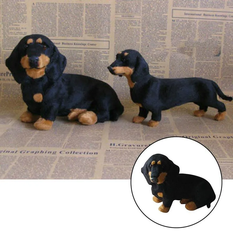 

Lifelike Simulation Black Dog Plush Toy Husky Dachshund Gift Cute Home Dog Decoration Children Plush Dog Stuffed Animal Pup Y7G1