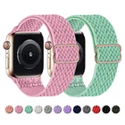 Ремешок нейлоновый для Apple Watch band 44 мм 40 мм 42 мм 38 мм, регулируемый эластичный соло-браслет для iWatch Series SE 6 5 4 3