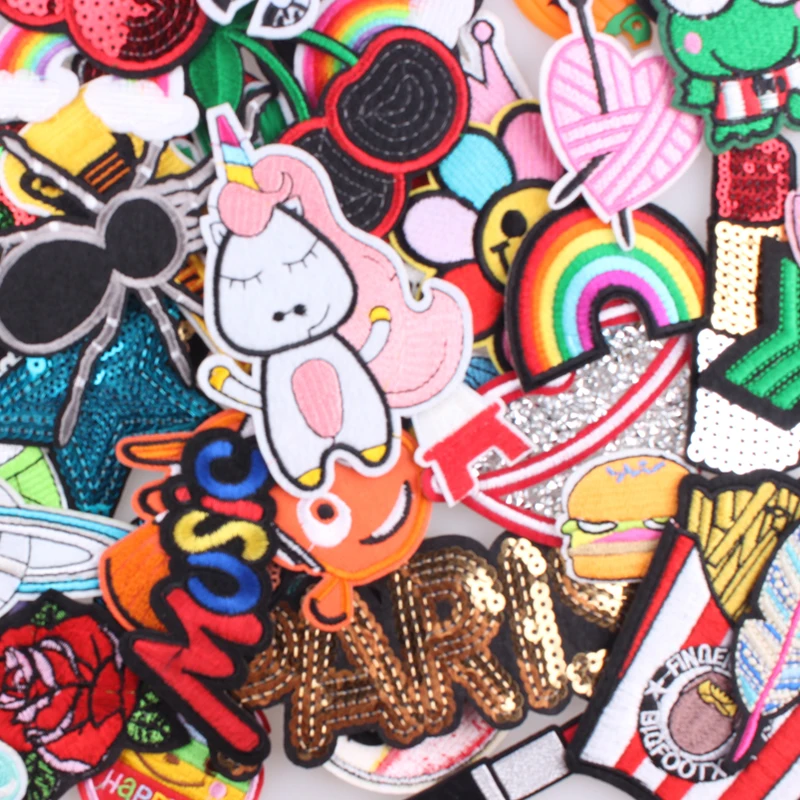 

ZOTOONE 30pcs/lot Random Iron on Patches For Women Lovely Girls Kids Sew On Patch For Clothing Applique Sticker DIY Accessory D