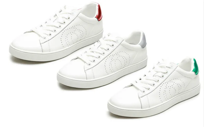 

Women Chunky Sneakers 2021 Spring Ladies Casual Shoes Women Split Leather White Shoes Flat Tenis Chaussure Femme D1-13