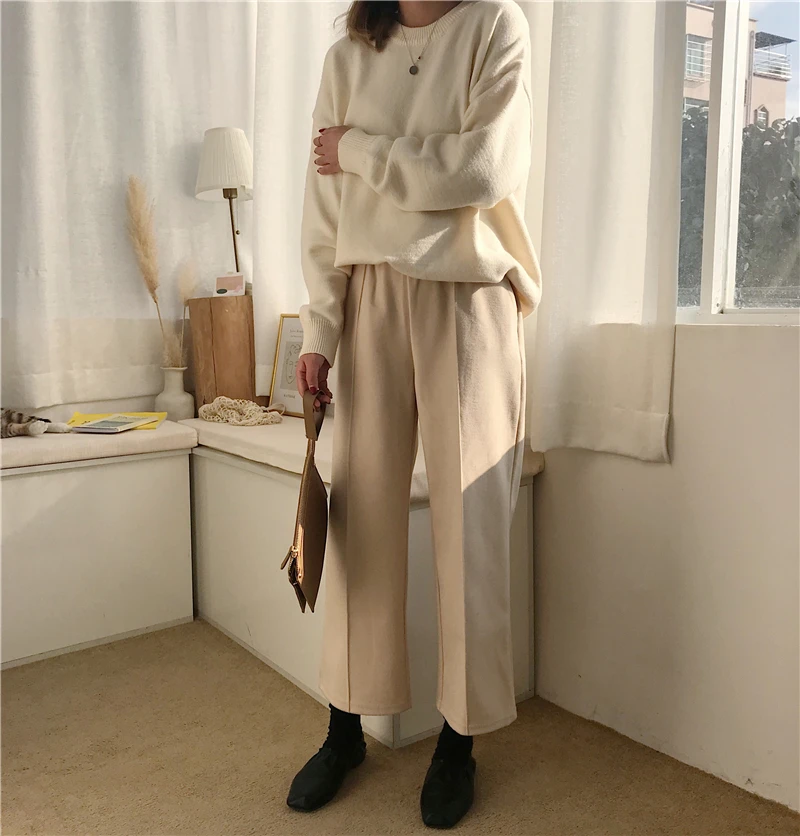 Брюки Alien Kitty женские шерстяные до щиколотки теплые эластичные штаны с завышенной