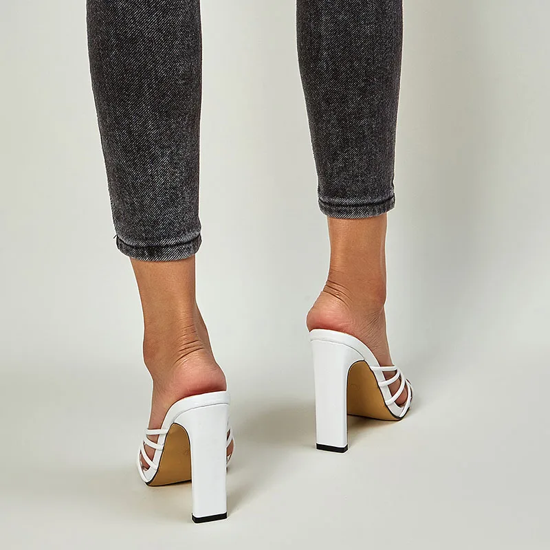 

Fashion Summer Slippers 2021 Casual Temperament Simple Designer Popular Oversize Thin Belt High Heels