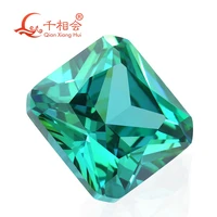multi blue green color square shape cubic zirconia special color cz loose stone