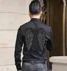 Рубашка мужская с длинным рукавом, модная повседневная приталенная блузка с камнями и бриллиантами, топ с цветочным узором, на пуговицах, 4XL, лето 2021