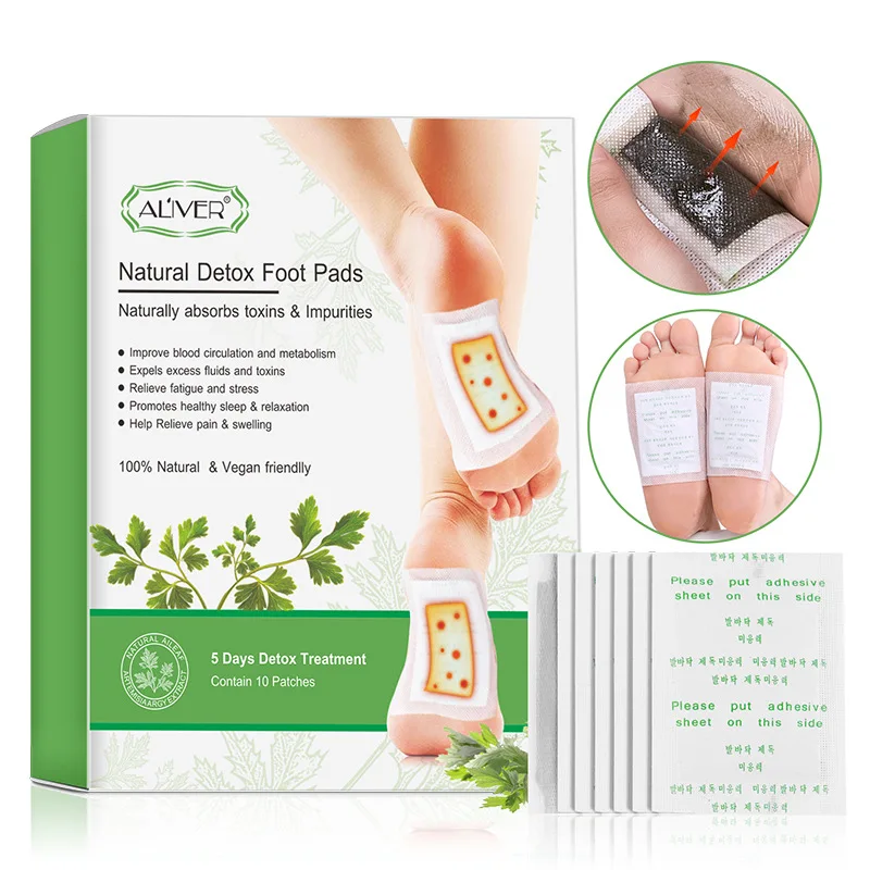 10pcs Herb Detox Foot Patches Pads Body Toxins Feet Slimming Cleansing Herbal Adhesive Care Health |