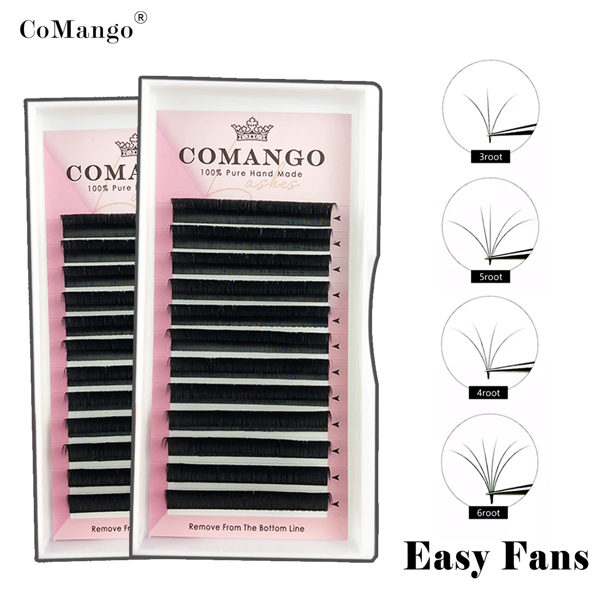 

Ресницы CoMango для наращивания, отдельные объемные искусственные норковые ресницы, натуральная Камелия