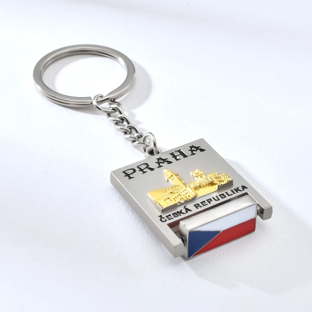 Vicney вращающийся Чешский брелок для ключей «флаг» высокое качество Praha путешествия сувенир брелок для друга