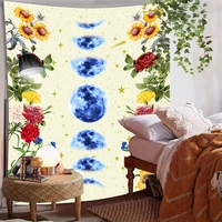 wall tapestry moon flowers macrame bohemian india boho home decor wall decor bedroom decoration accessories witchcraft supplies