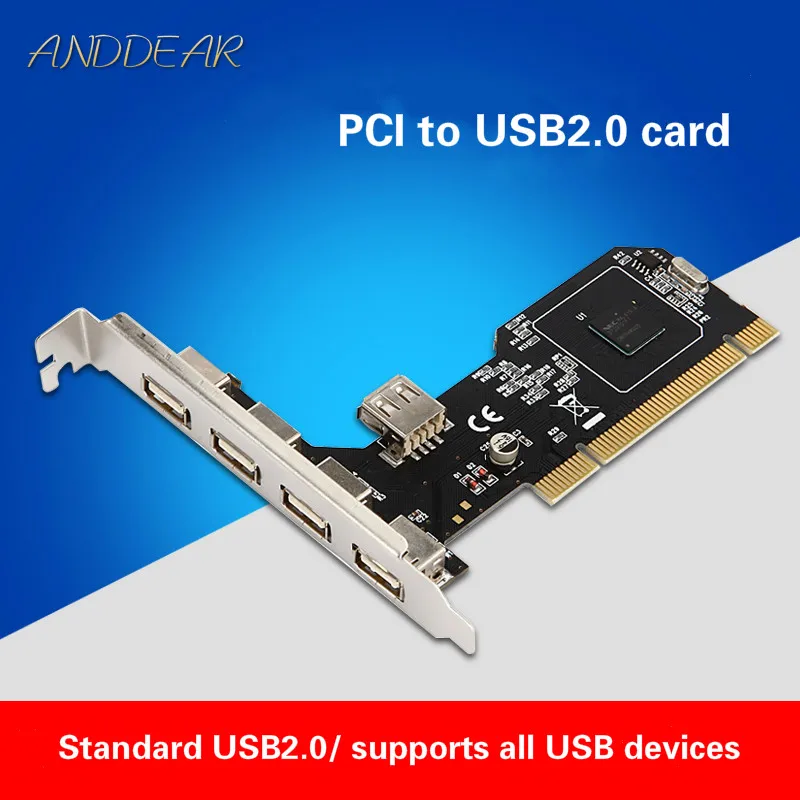 Плата расширения ANDDEAR USB2.0 для настольного ПК адаптер PCI-5 usb 2 0 настенная плата с