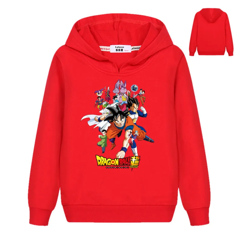 Dragon Ball Z Vegeta/Детские толстовки с капюшоном для мальчиков и девочек, Аниме Супер Саян Гоку толстовка с капюшоном DBZ, Молодежные пуловеры, верхняя одежда, куртка, спортивные костюмы - Цвет: red