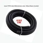 Универсальный черный нейлоновый Плетеный Топливный шланг из ПТФЭ, 5 м, 16 футов, AN8, Трубная трубка для масляного и газового радиатора, наружная нейлоновая плетеная внутренняя трубка из ПТФЭ