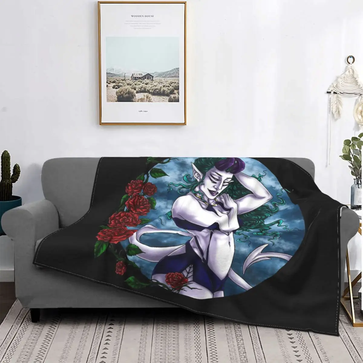 

Manta Demon ESS, colcha para cama, Edredon a cuadros, manta con capucha, ropa de cama de algodón