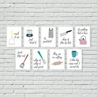 Настенная посуда на холсте, Постер в скандинавском стиле с современным принтом, картины с цитатами, картины для кухонной утвари, украшение для дома без рамки