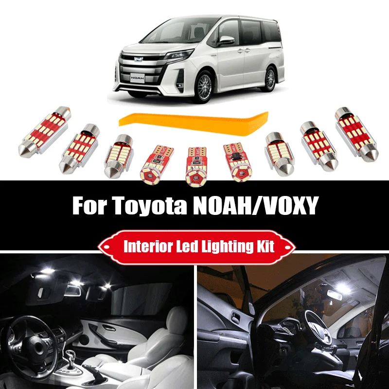 

10 шт. Canbus для Toyota Ноя/Вокси 2014-2016 Автомобильные светодиодные внутренние карты купольсветильник номерной знак комплект автомобильных аксесс...