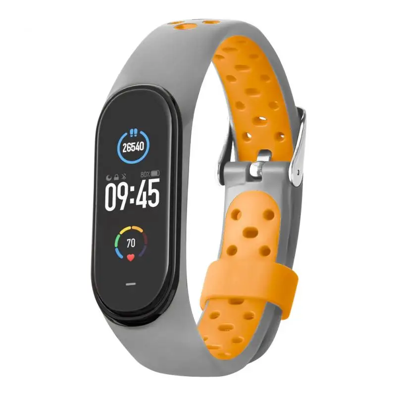 Ремешок для часов Mi Band 5 спортивный силиконовый браслет дышащая пряжка с