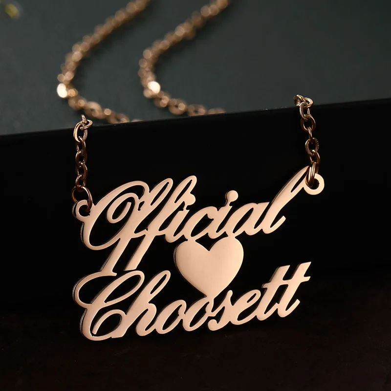 Индивидуальное ожерелье с двумя именами персонализированная подвеска буквами
