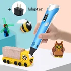 Популярная 3D ручка для печати, 3D ручка с пла, Детские обучающие игрушки, 3D Ручка для рисования со светодиодным экраном, ручка для 3D принтера сделай сам, дизайнерские детские подарки
