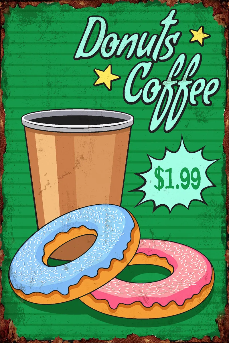 

Seafood Home Decoration Accessories Restaurant Signs Decorative Posters on the Wall Fast Food Metal Plates Tin Sign Retro Decor