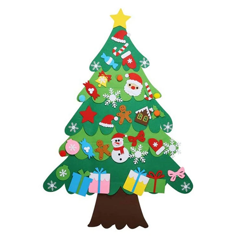 

DIY Felt Christmas Tree New Year Artificial Tree Wall Hanging Ornaments Kids Gifts Toys Xmas Decoration for Home