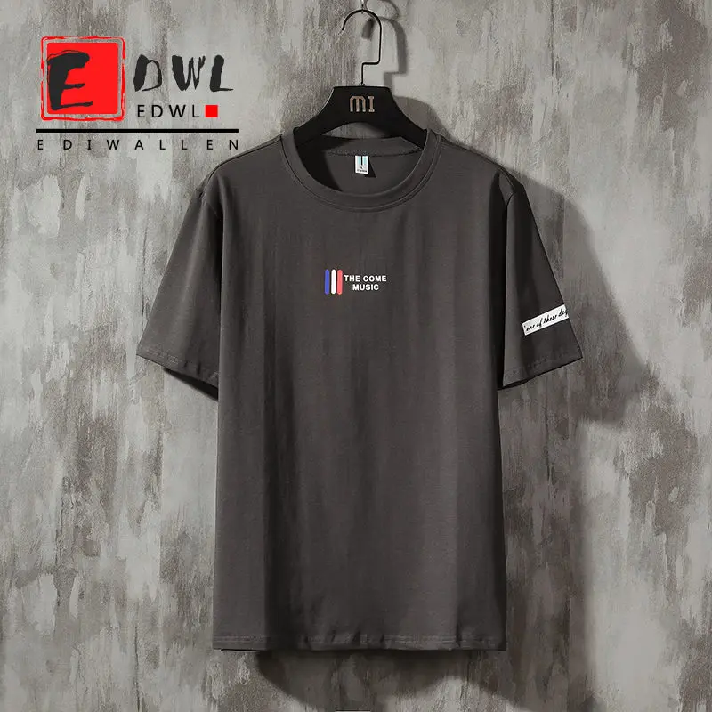 

2021 Summer Fashion Loose Youth Letter Cotton Round Neck Casual T-shirt Short Sleeve Base Shirt