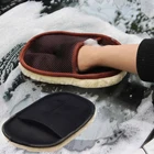 Перчатка-щетка для мытья автомобиля, имитация искусственной шерсти, мягкая варежка, инструмент для чистки, щетка для ухода за автомобилем, двусторонняя перчатка