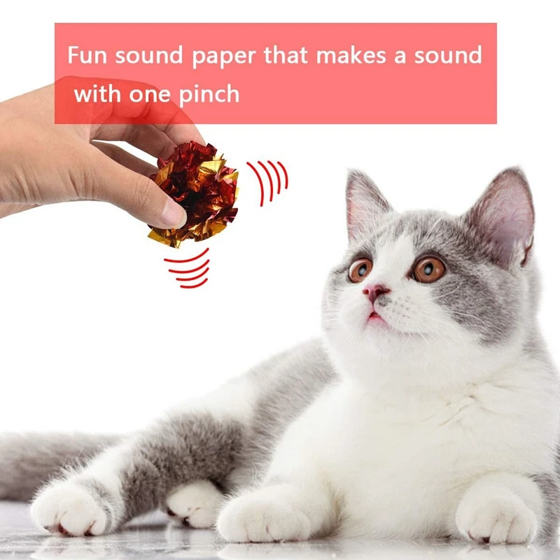 

25 Pack Crinkle Balls Cat Toys, Crinkle Balls Cat Toy Lightweight Shiny Cat Crinkle Ball Rustling(Assorted Colors)