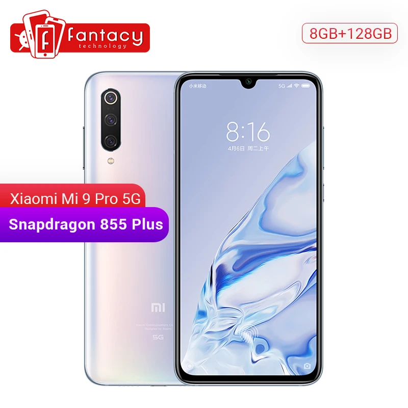 Оригинальный Xiaomi mi 9 pro Pro (5G) 8GB 128GB Смартфон Snapdragon 855 Plus 48MP с тремя камерами
