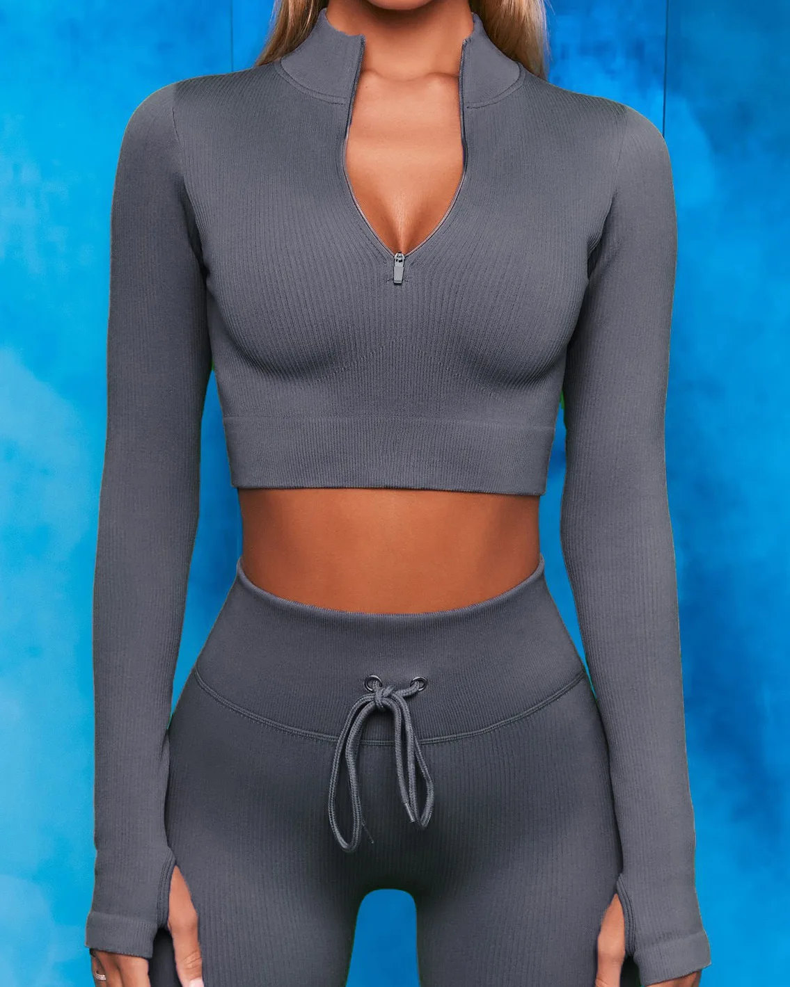 

Женская спортивная одежда с коротким рукавом, на молнии, бесшовный топ для бега, фитнеса, трубка для йоги