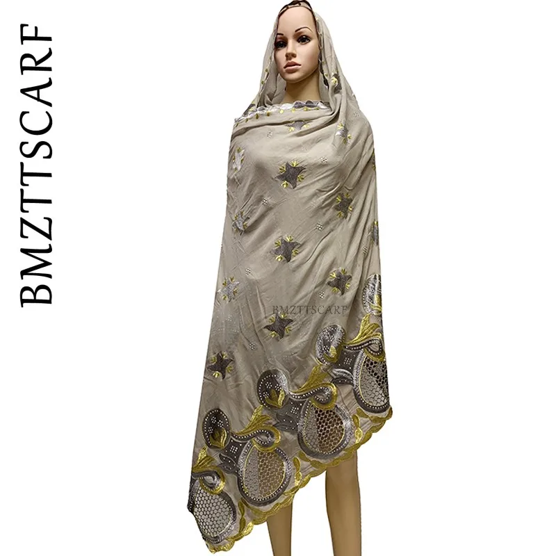 Новый Африканский женский шарф больше цветов хлопковый хиджаб роскошный длинный