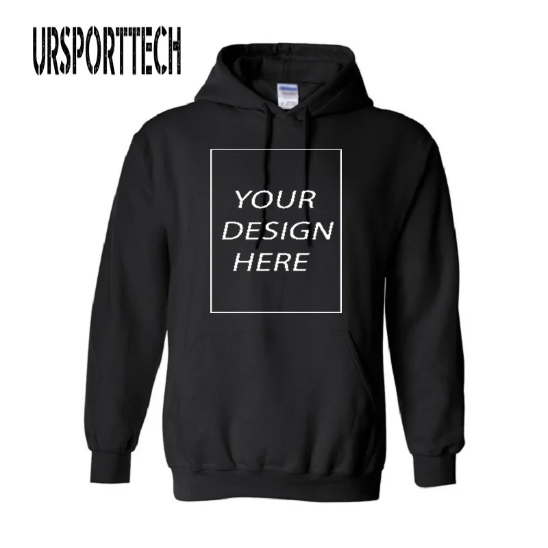 URSPORTTECH, заказной с собственным логотипом, пуловер, толстовки, мужские, для взрослых, с принтом, толстый свитшот, цветной, черный, хлопок, свитер