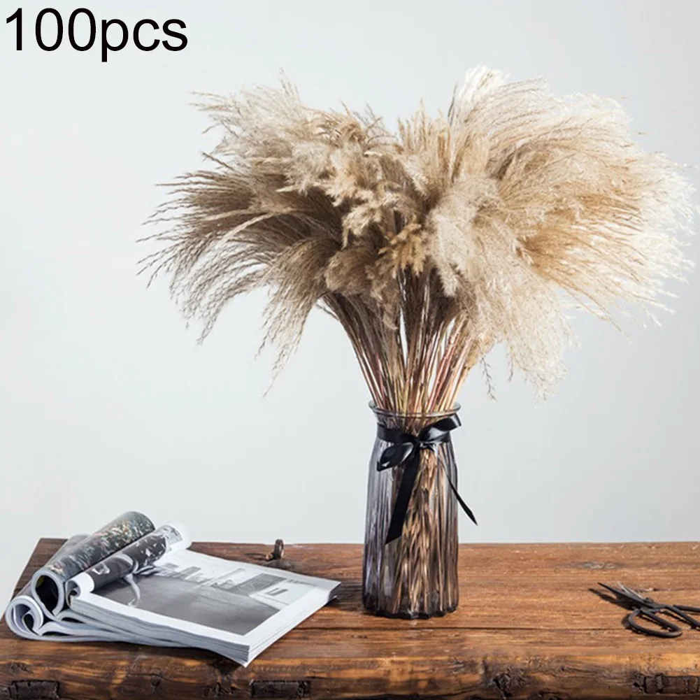 100 шт сушеные камышовые украшения для дома, искусственные цветы, букет, искусственный цветок для свадьбы Вечерние принадлежности, домашний декор