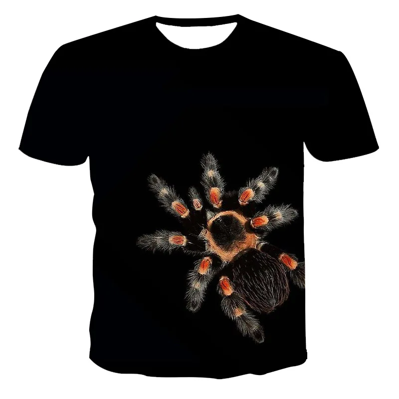 

3D Summer New Men T-shirt Animal Series Clothing Horror Spider Pattern Loose Breathable O-Neck Short-Sleeved Large Size 110-6XL