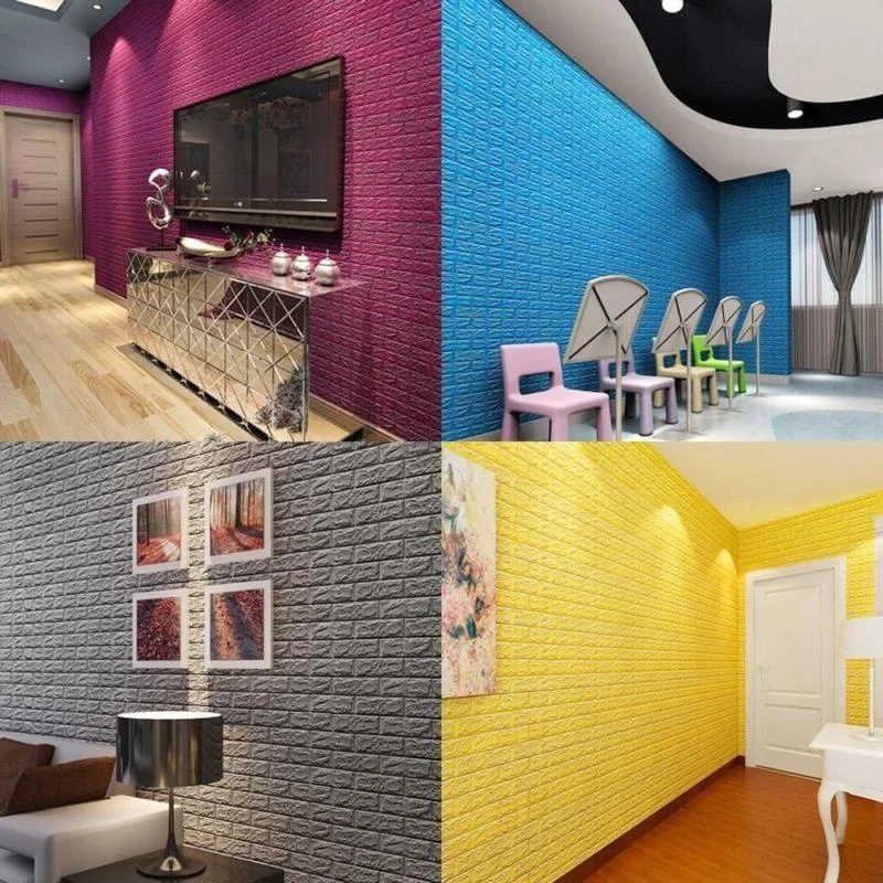 3D обои под кирпич DIY водонепроницаемые наклейки на стену рельефные PE пены стены