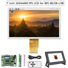 7 дюймов Raspberry Pi 4 ЖК-дисплей 1024*600 TFT экран+ акриловый держатель+ плата привода для Raspberry Pi 3 Model B+/B для Orange Pi