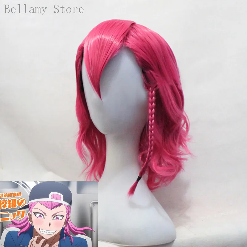 Аниме Danganronpa V3 Kazuichi Souda косплей парик стиль Короткие Шокирующий Розовый + Кепка |