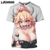 liasoso 3d print japan game anime princess bowsette print t shirt women mens sexy girls t shirt short sleeve tops clothings