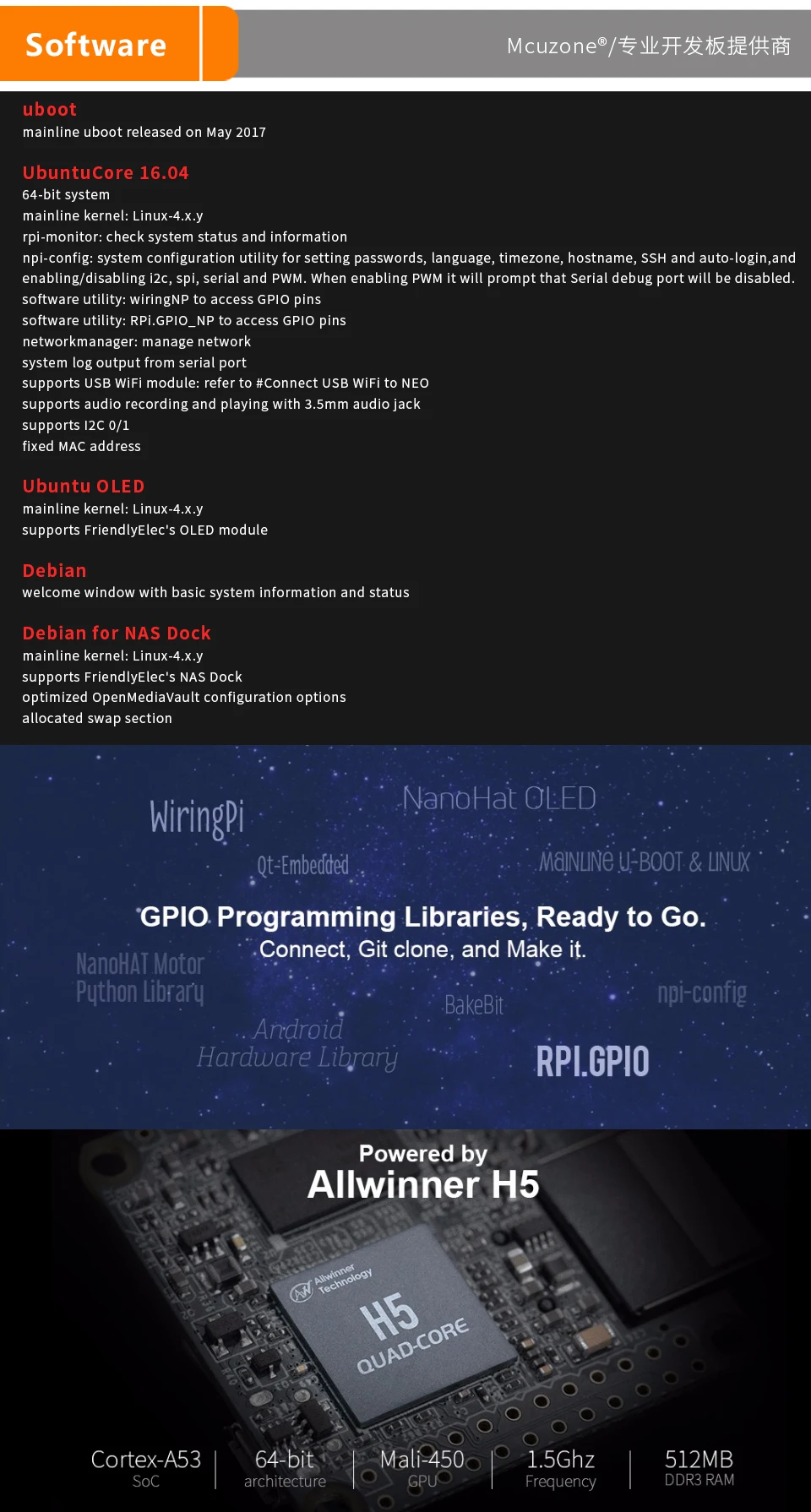 FriendlyELEC NanoPi NEO2 LTS макетная плата быстрее, чем Raspberry PI 40X40 мм(512 МБ/1 Гб оперативной памяти DDR3) ARM Cortex-A53 Allwinner H5