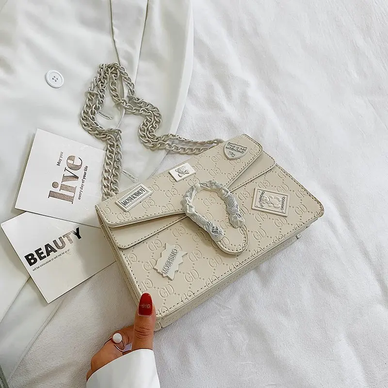

Pink/White Luxury Badge Bags INS Chic Designer Brand Lady Shoulder/Crossbody Bags Soft Leather Chain Doctor Bags For Women