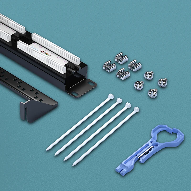 SAMZHE 24-портовый прямой патч-панель CAT6 RJ45 сетевой кабель адаптер Keystone разъем Ethernet