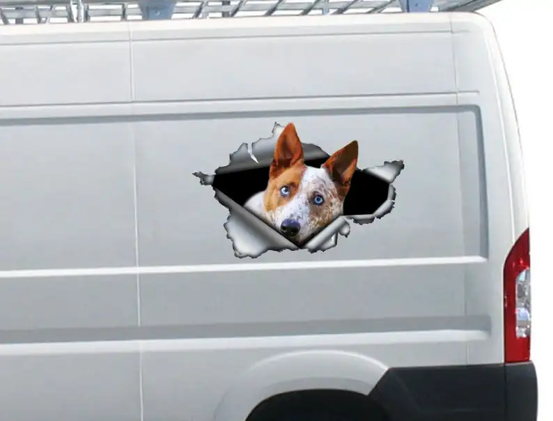 

2021 Red Heeler sticker , torn metal decal, Red Heeler decal, dog sticker