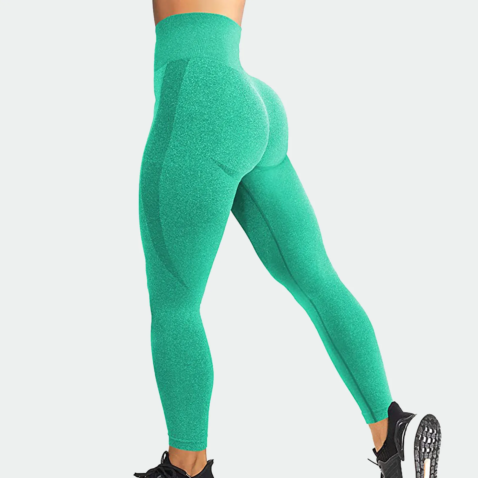 

Summer New Women's Pure Color Hip-lifting Sports Fitness Running High-waist Yoga Pants Yoga Pants #40