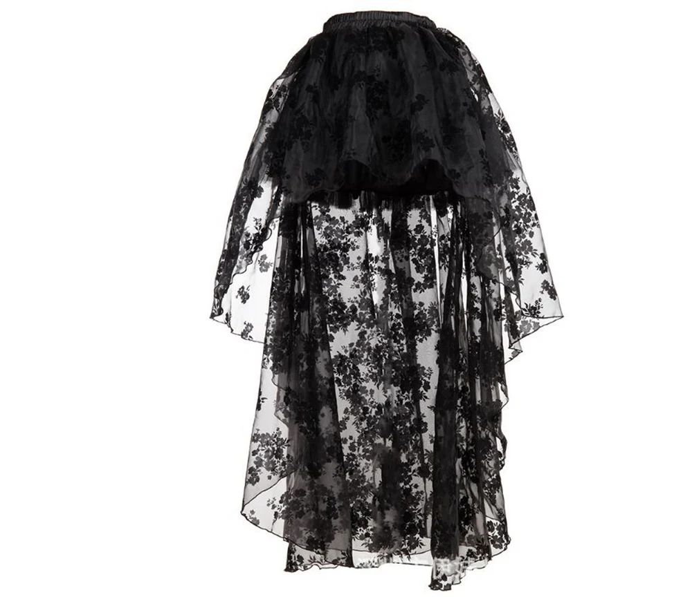 Женские эластичные юбки в стиле стимпанк тюлевые сетчатые кружевные готические