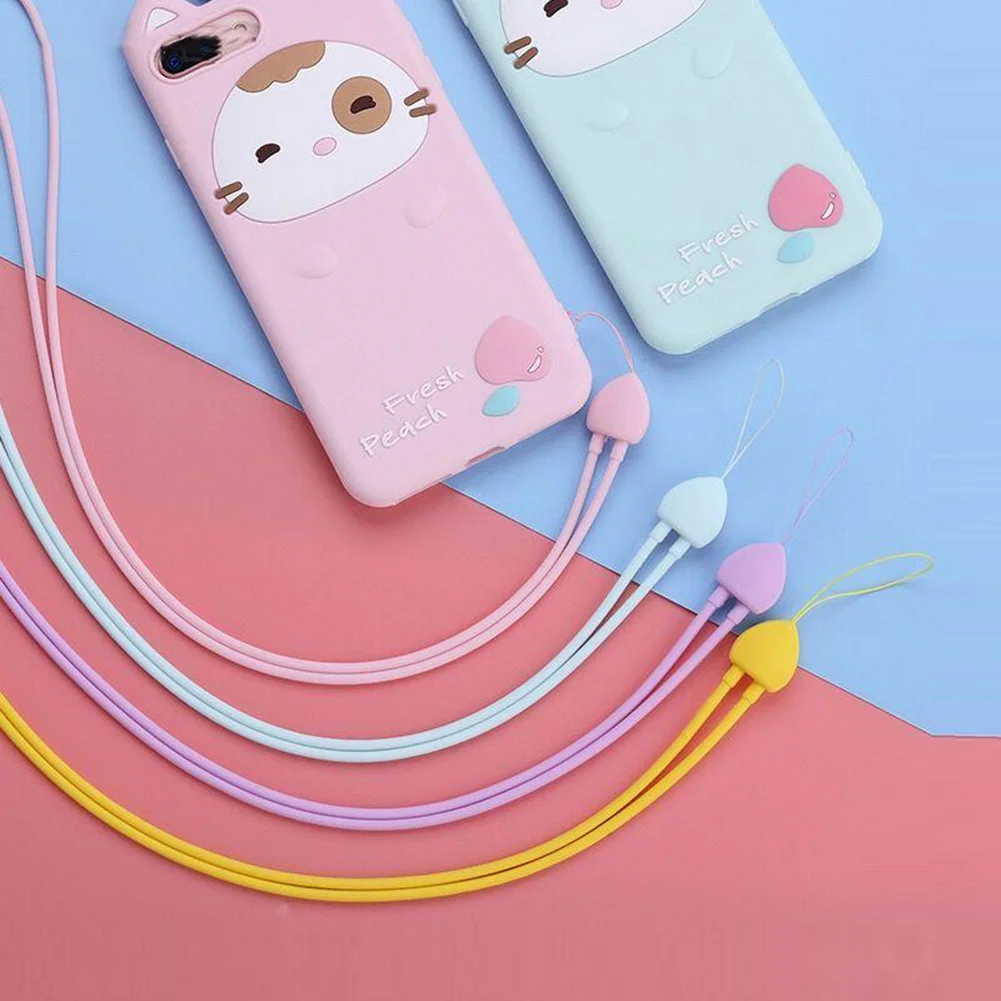 Силиконовый шнурок в форме сердца для iPhone Xiaomi ремешок на запястье телефона