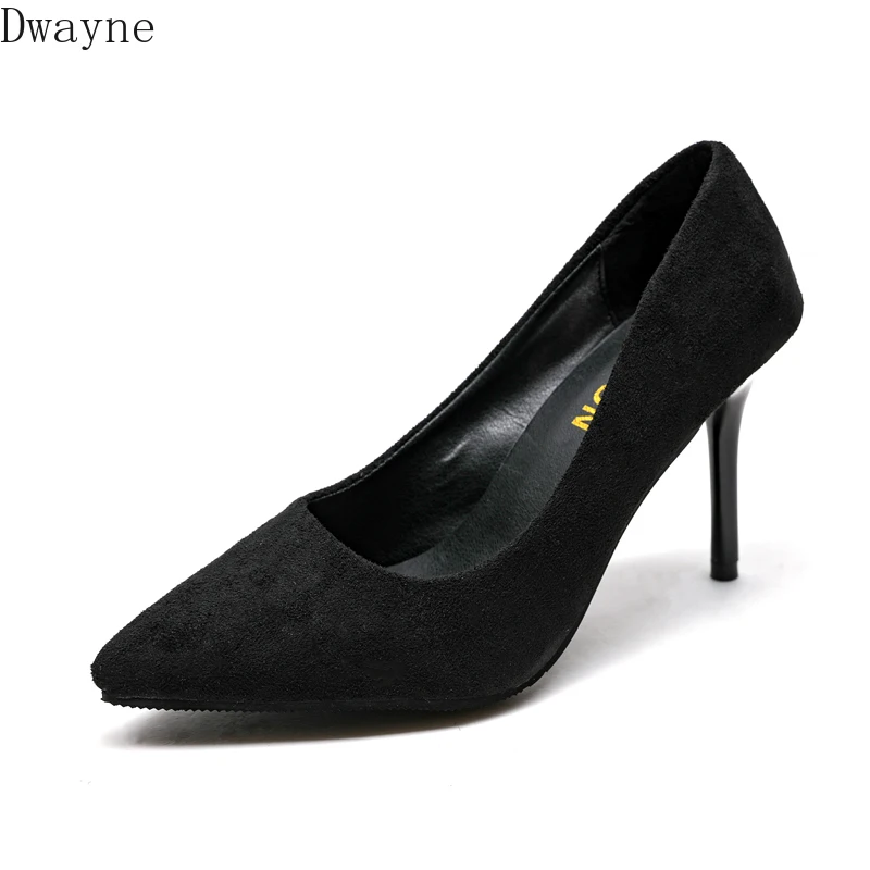 

Fashion Womens Shoes 2019 Autumn New Black Suede Pointed Stiletto High Heels Students Korean Wild Work Single Shoes Sexy Pumps
