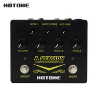 hotone a station acoustic preamp di box guitar microphone guitar effects pedal 9v dc power adapter included ad 20