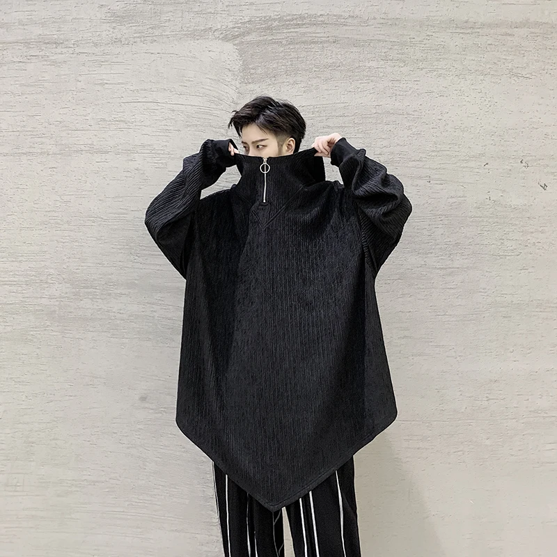 

2020 Autumn Men Hoodies Cape Brand Design Dark Loose Oversize Hooded Male Sweatshirt Gothic Owen Streetwear Japan Style Clothes