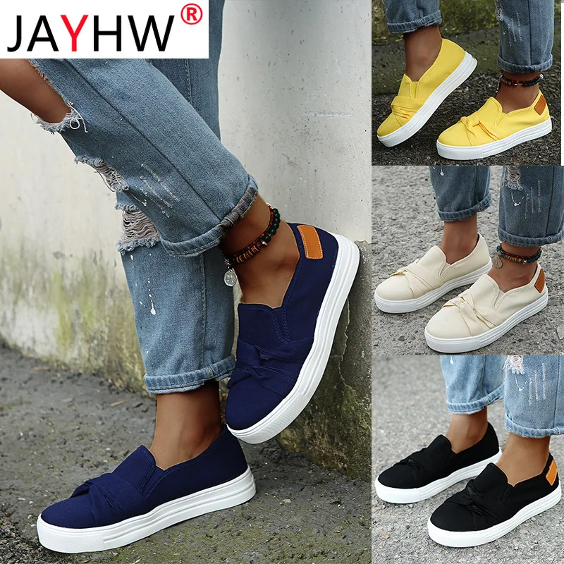 

JAYHW Spring And Autumn Women Vulcanize Canvas Shoes Summe Fashionr Casual Sneakers Student Top Comfortable Walking Flats Woman